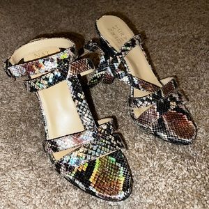 Naturalized Black Snake Embossed Sandal